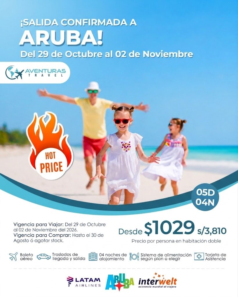 ¡SALIDA CONFIRMADA A ARUBA!