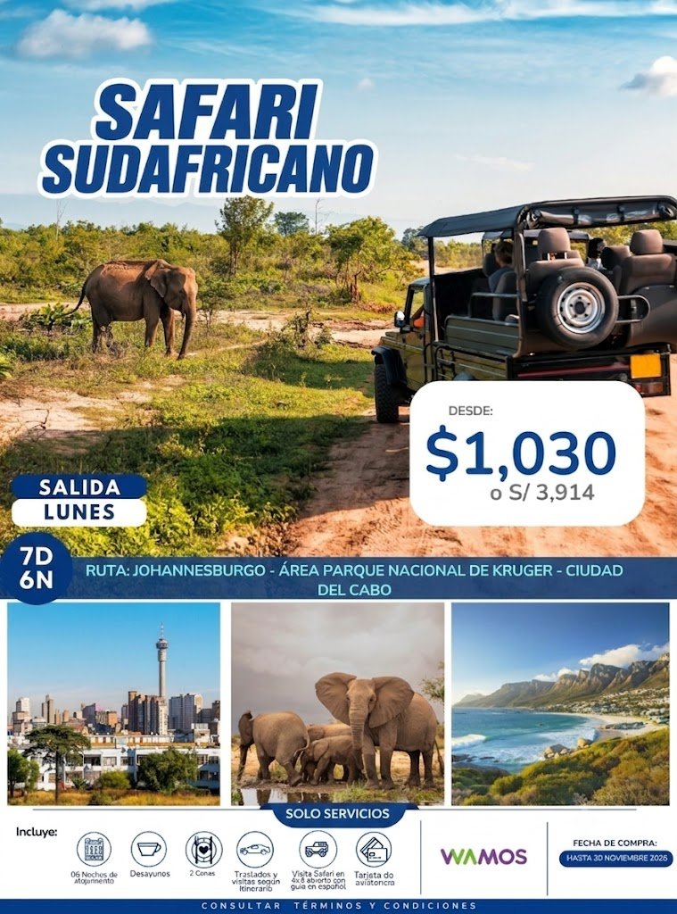 SAFARI SUDAFRICANO - CIRCUITO 7 DÍAS / 6 NOCHES